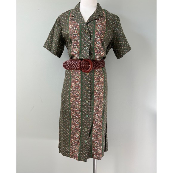 1950s Vintage Deadstock Prairie Homespun Button Front Shirt Dress Carolina Maid - Picture 2 of 7
